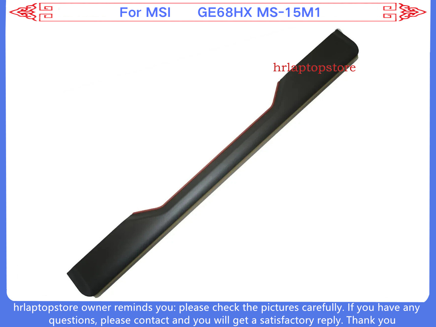 New For MSI GE68 GP68 MS-15M1 15M2 GE68HX Hinge Cover Screen Strip Cap Black