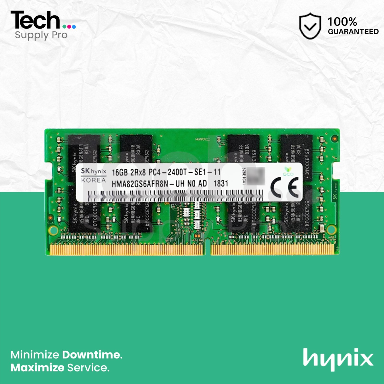 HMA82GS6AFR8N-UH Hynix 16GB PC4-19200 DDR4-2400MHz 2Rx8 1.2V SO-DIMM Memory
