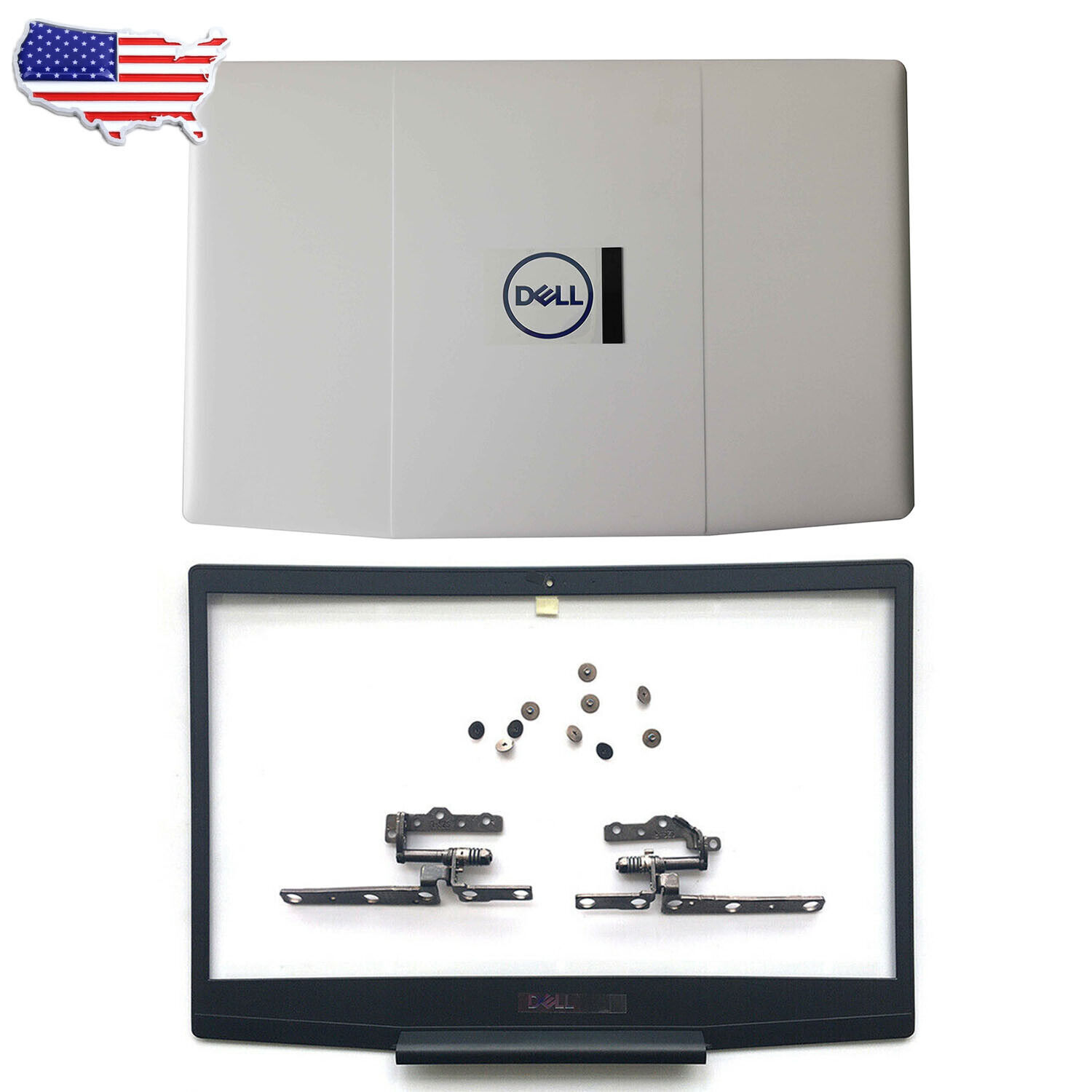New LCD Back Cover Blue Logo 0747KP /Bezel /Hinges 10 Screws For Dell G3 15 3590