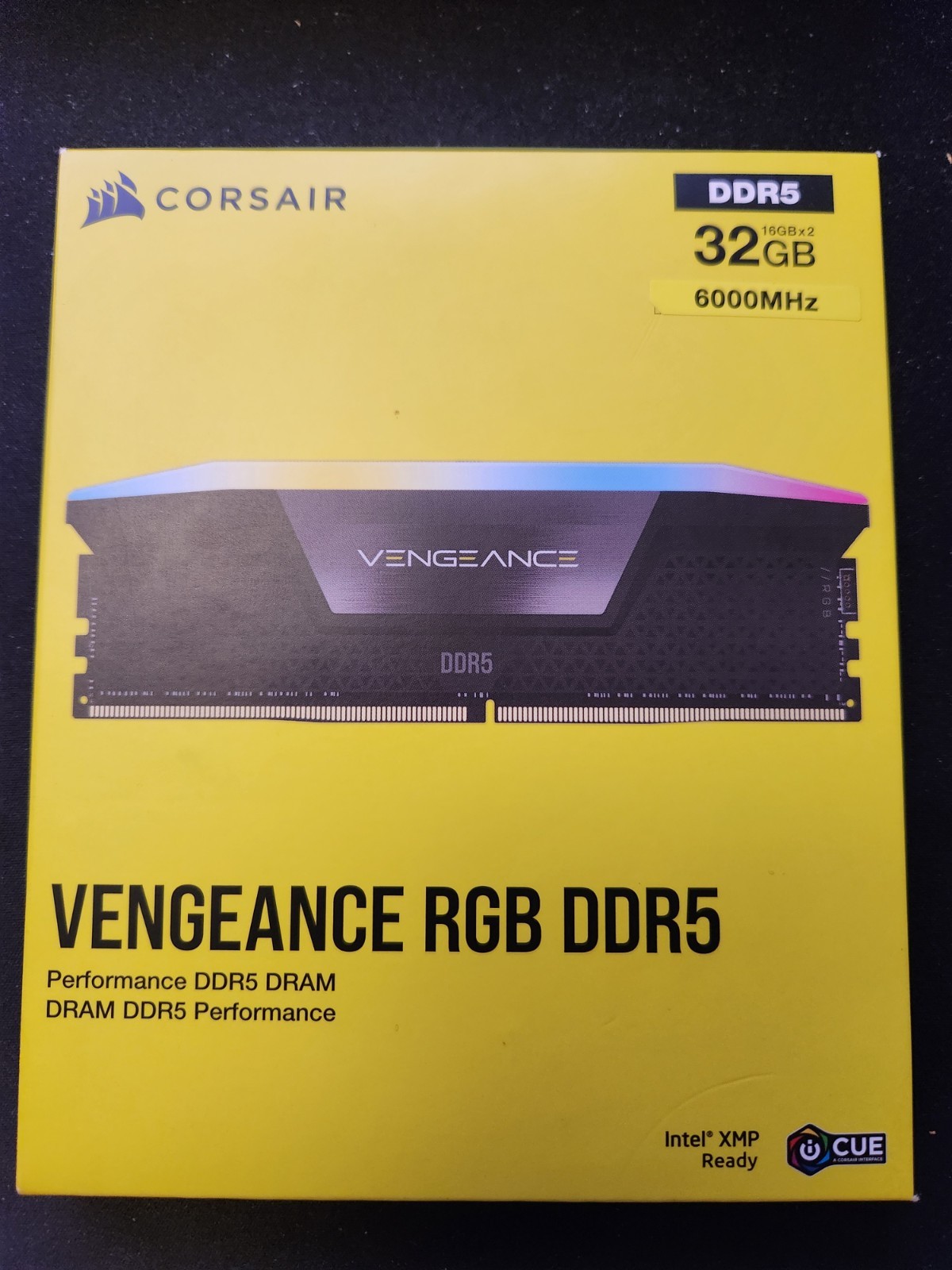 NEW Corsair Vengeance RGB 32GB (2x16GB) DDR5 6000 CL36 XMP *CMH32GX5M2E6000C36*