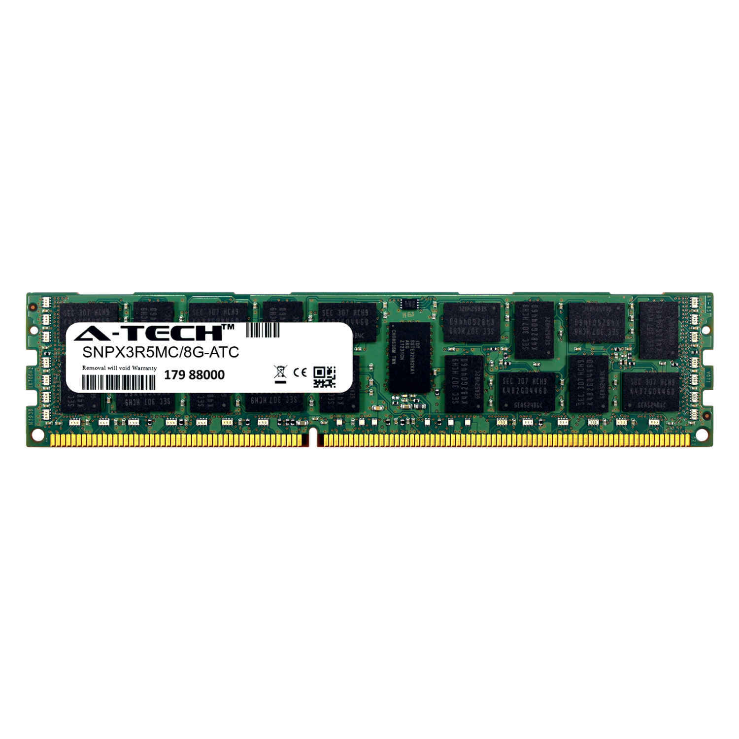 8GB DDR3 PC3-10600R ECC RDIMM (Dell SNPX3R5MC/8G Equivalent) Server Memory RAM