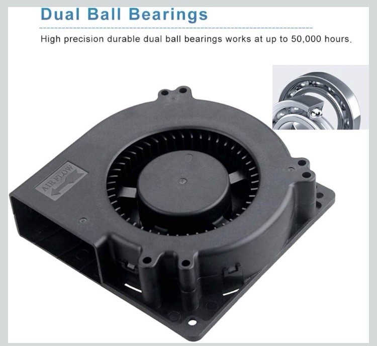 12V DC Blower Fan 120X32Mm (4.72″) Brushless Exhaust High Airflow 3000RPM – 2-Pi