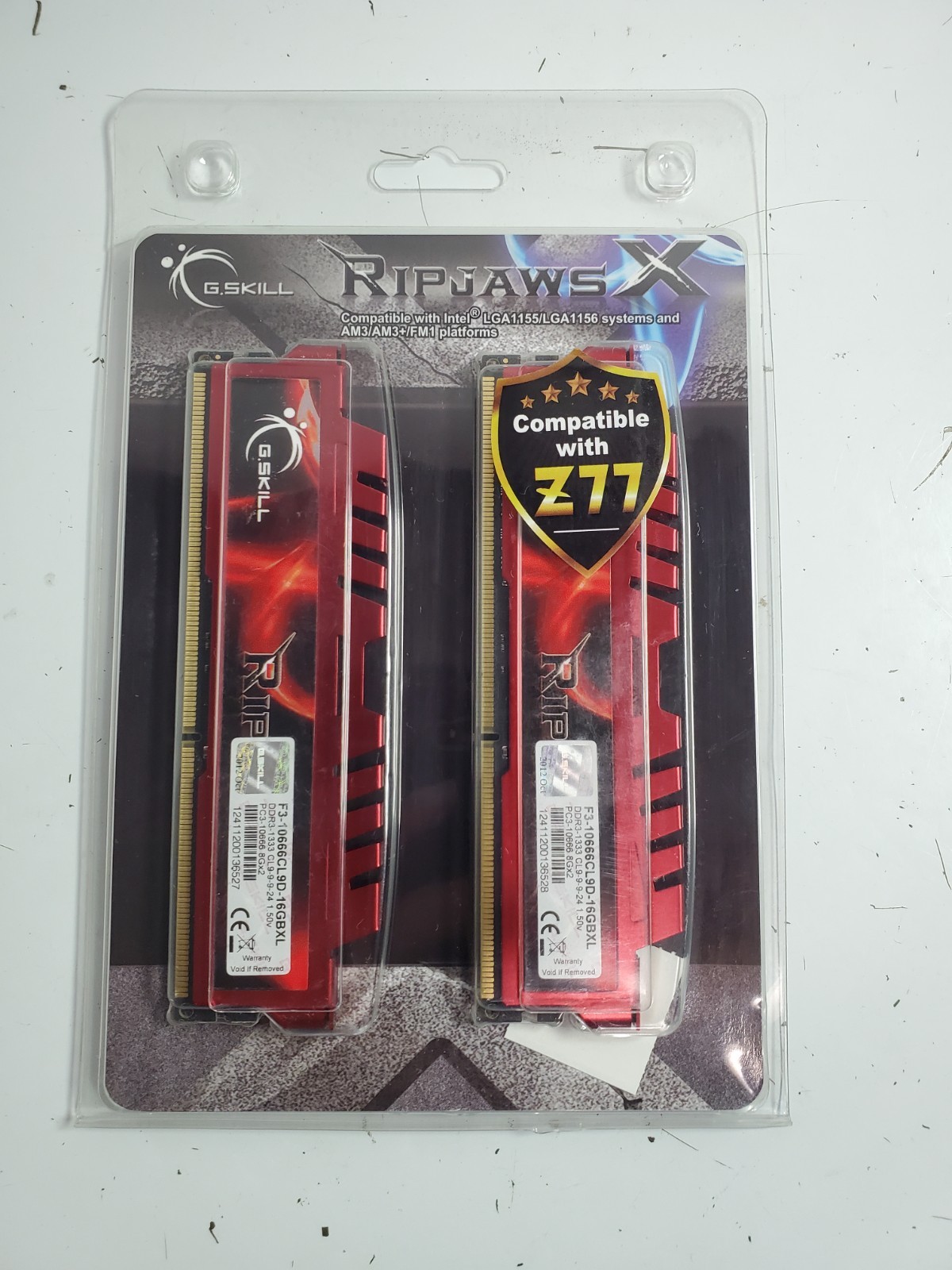NEW G. SKILL Ripjaws DDR3-1333 2x8GB – 16GB Total Memory (F3-10666CL9D-16GBXL)