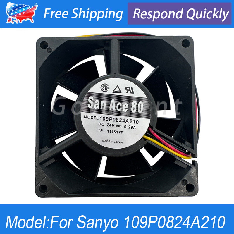 80*80*32mm Cooling Fan For Sanyo SANACE80 109P0824A210 4600 RMP 24V 0.29A 3pin