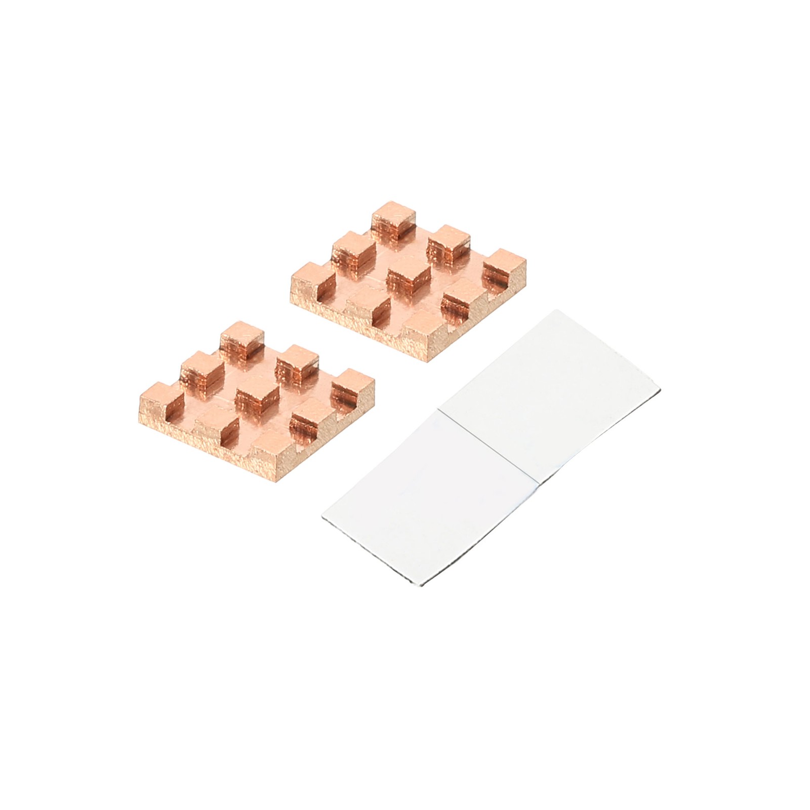 2 Pcs Copper Heatsink 10x10x2mm with Self Adhesive for IC Chipset Cooler 2pcs