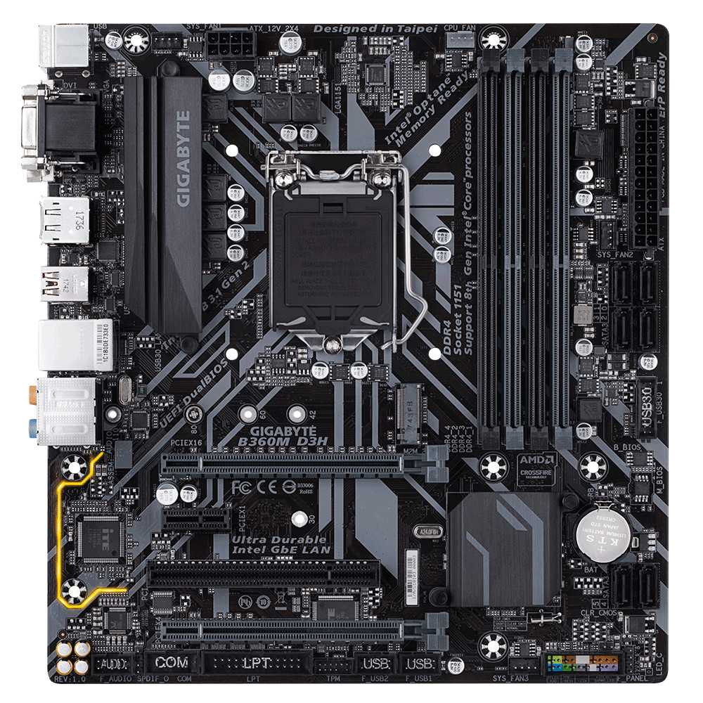 GIGABYTE B360M D3H LGA1151 Intel DDR4 Micro ATX Motherboard HDMI USB 3.1