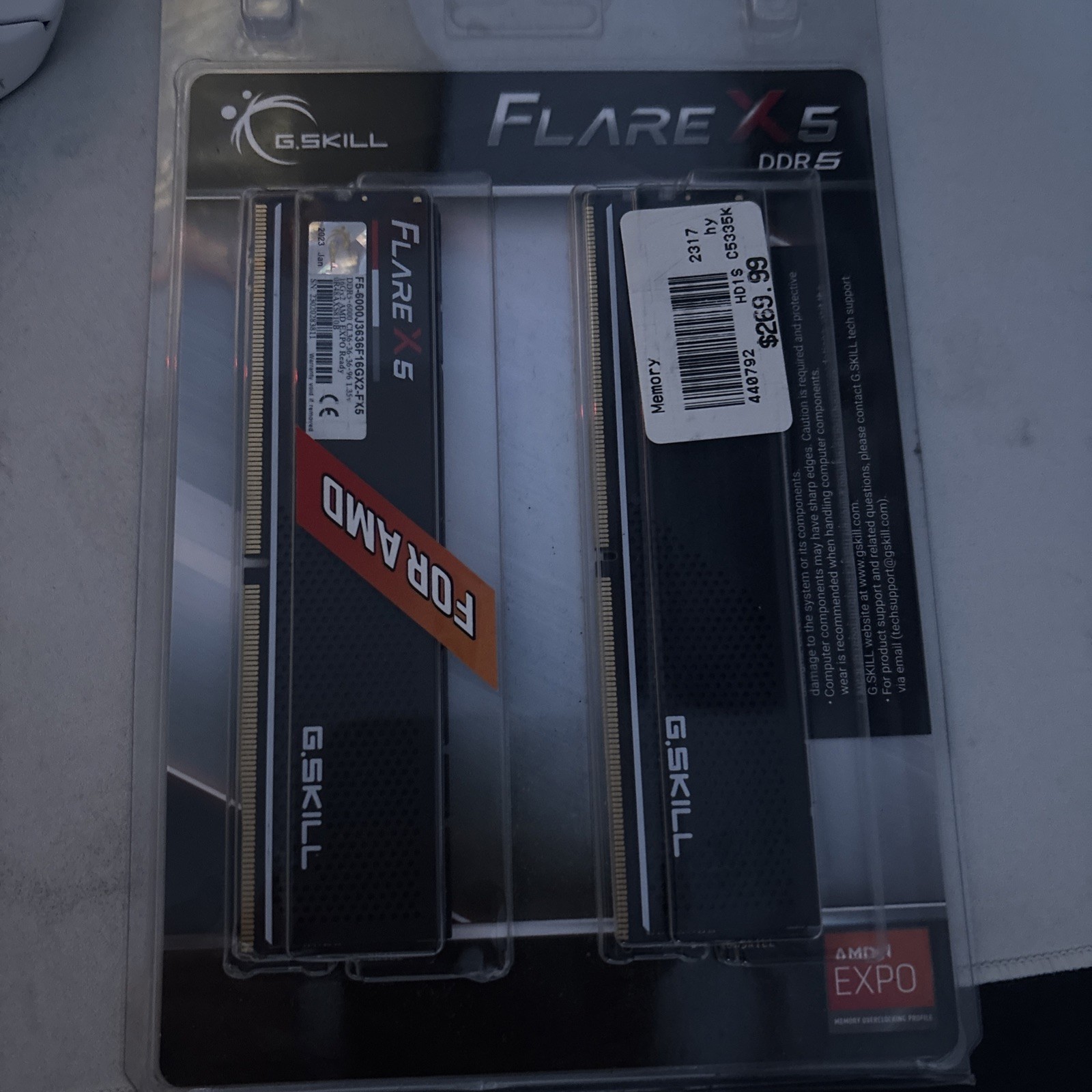 G.SKILL Flare X5 DDR5-6000 32GB (2x16GB) DIMM DDR5 SDRAM RAM Kit