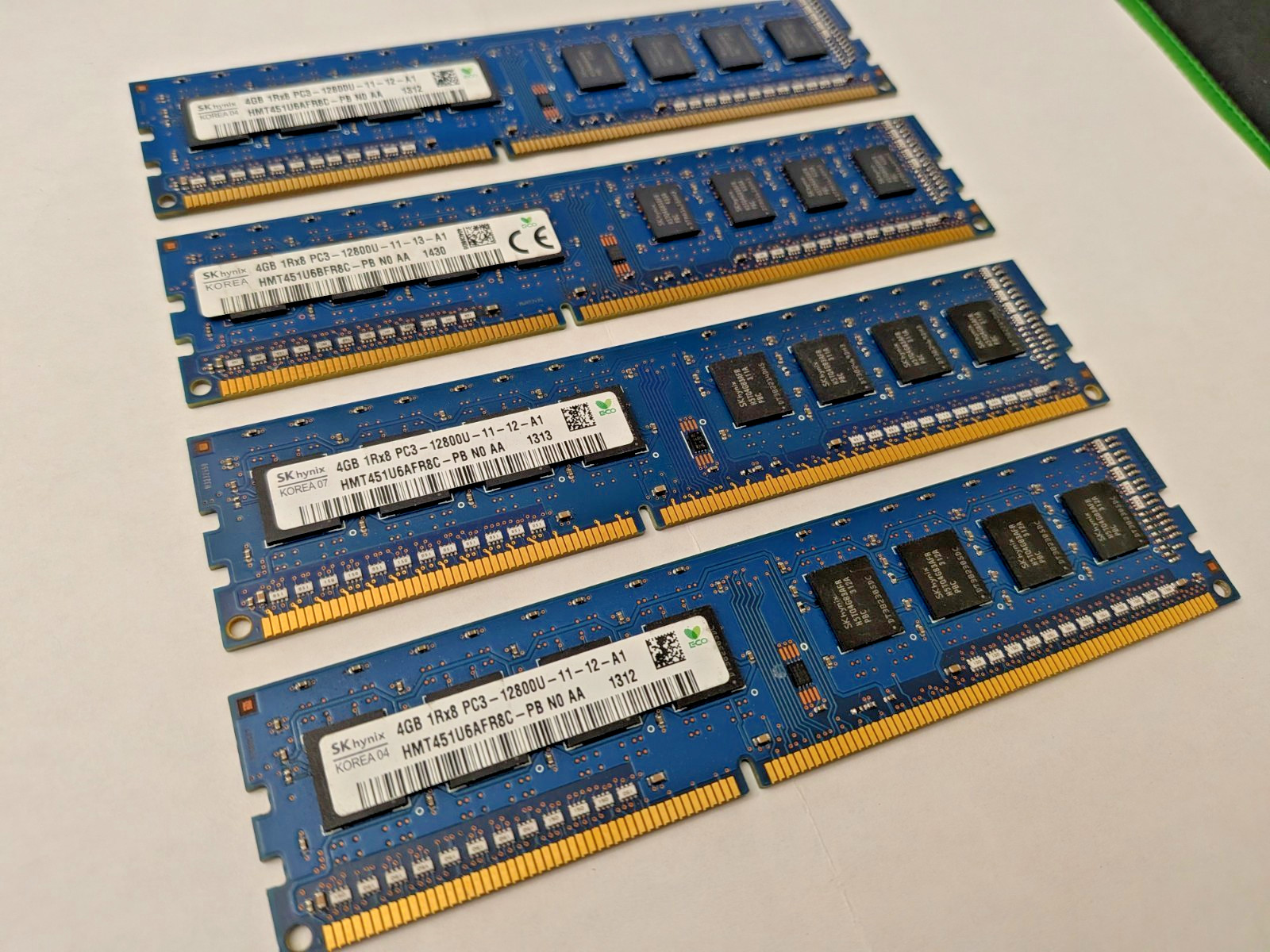 16GB (4x4GB) SK Hynix PC3-12800U DDR3-1600 Desktop RAM HMT451U6BFR8C-PB 1Rx8