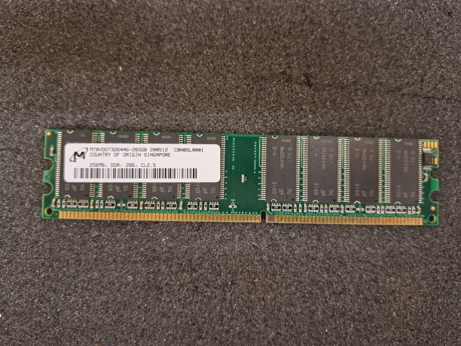 New, Micron Tech, MT8VDDT3264AG-265GB, Memory Module, 256 MB