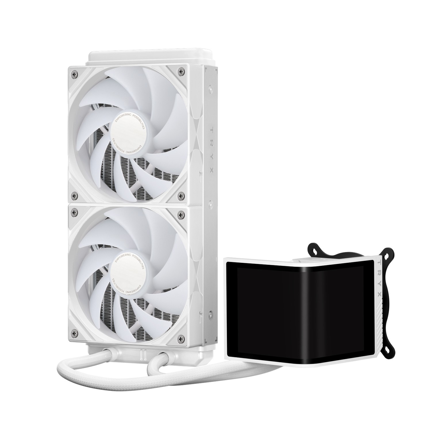 TRYX PANORAMA SE ARGB 240mm White All In One Liquid CPU Cooler 6.67-inch AMOLED.