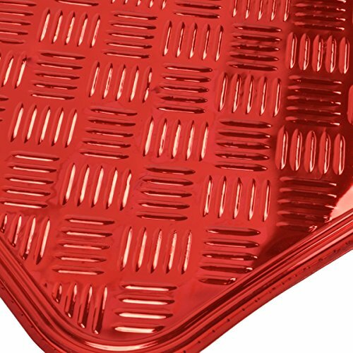 BDK Universal Fit 4-Piece Metallic Design Car Floor Mat – Assorted Colors