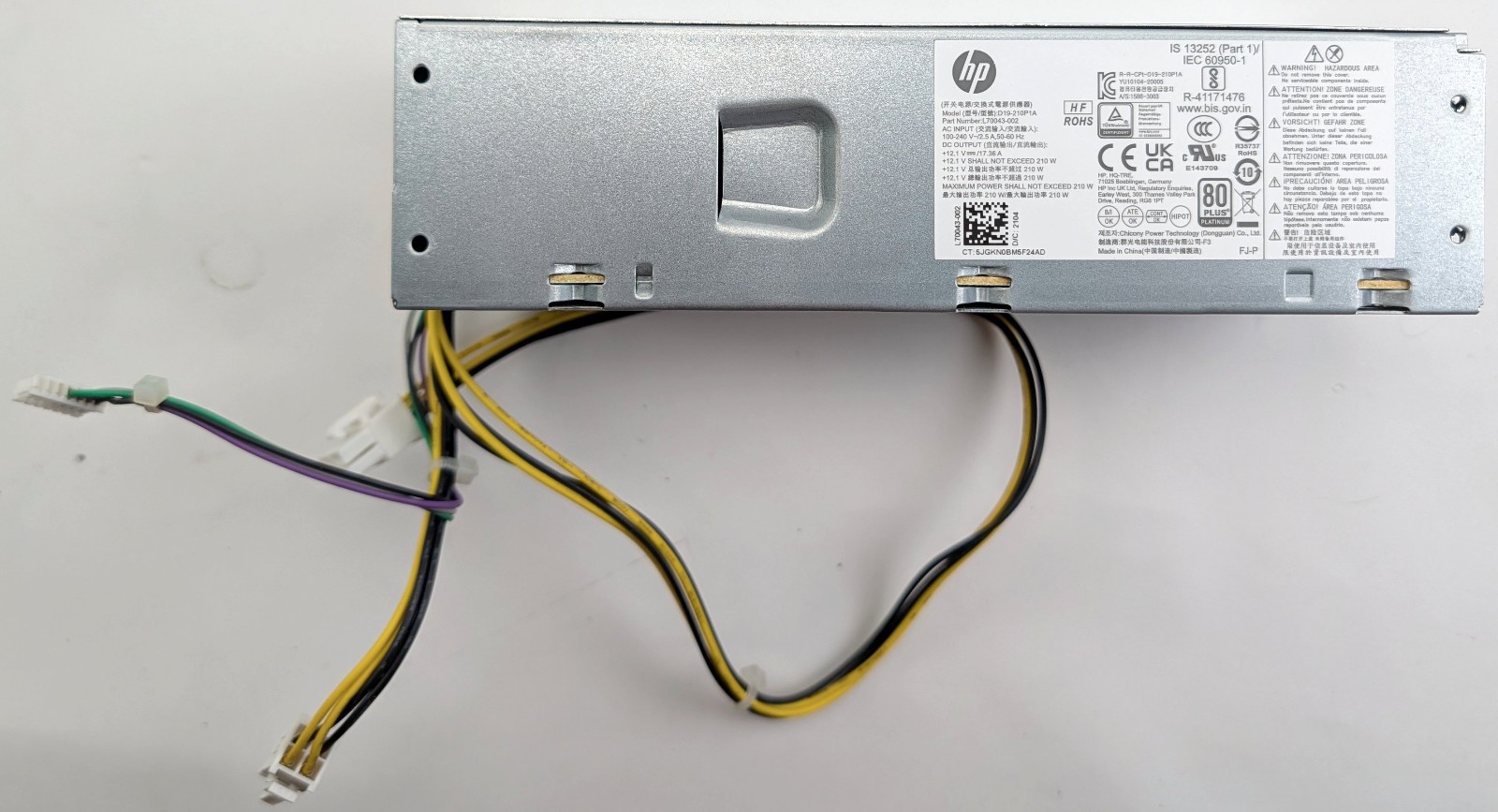HP D19-210P1A 210W Power Supply L70043-002 ProDesk 400 / 600 G6 G7 SFF PSU Gen 6
