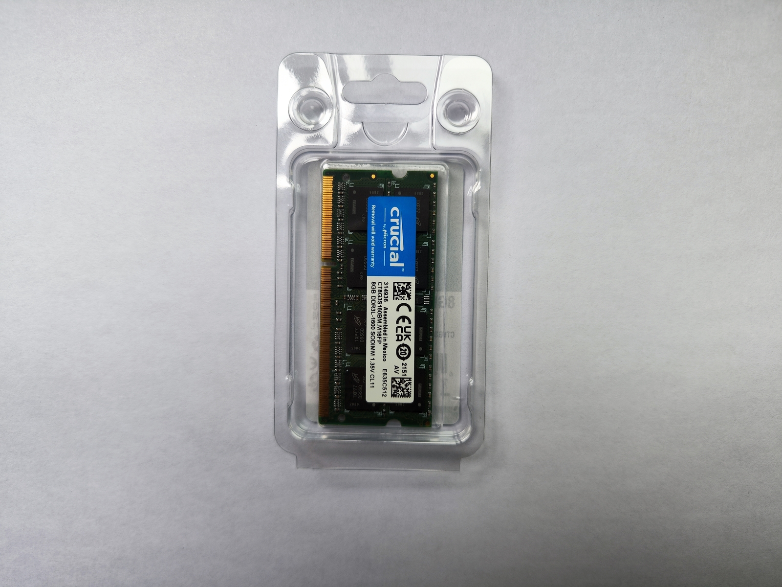 Factory Sealed Crucial 8GB 1600MHz DDR3L MAC SODIMM RAM Apple Laptop Memory
