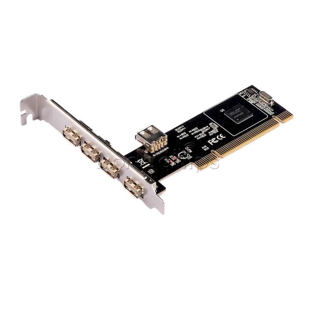 5 Port USB 2.0 High-Speed 480Mbps USB2 PCI Controller Adapter Card Hub Module