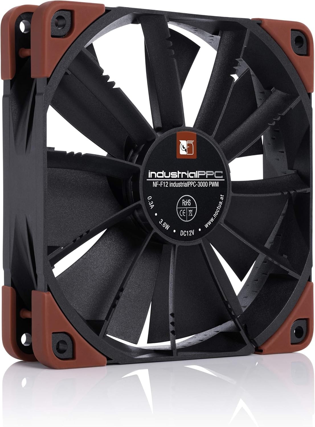 NF-F12 iPPC 3000 PWM, Heavy Duty Cooling Fan, 4-Pin, 3000 RPM 120mm, Black