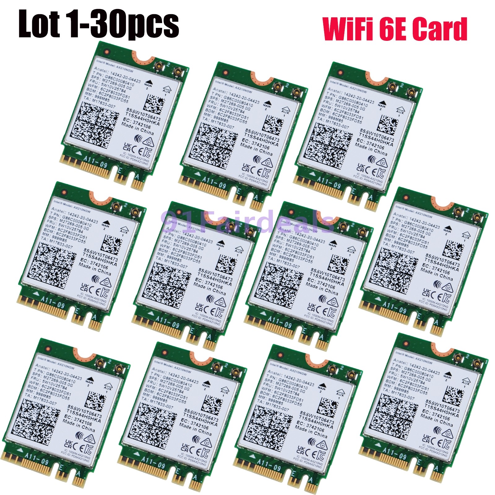 Lot WiFi6E Card Intel AX210NGW Tri-Band 5400Mbps Network Adapter Bluetooth 5.3
