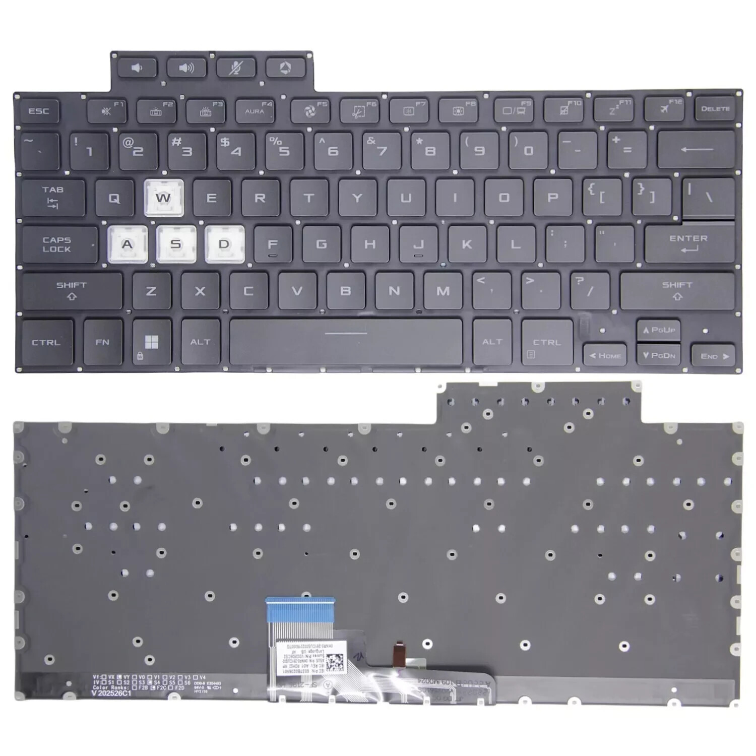 BLACK RGB Keyboard Backlit FOR ASUS TUF Air FX516 FX516P FX516PR FA516 Laptop