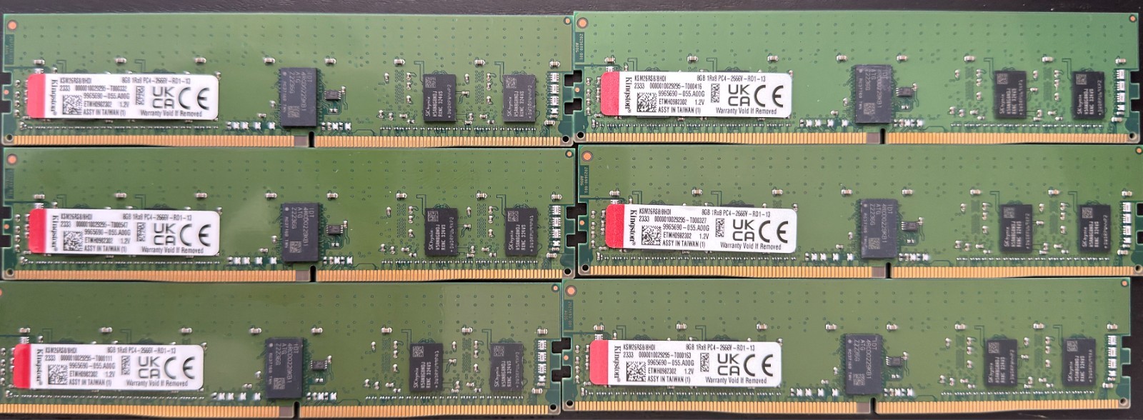 48GB (8 x 8GB) Kingston DDR4-2666 ECC Server RAM KSM26RS8/8DI