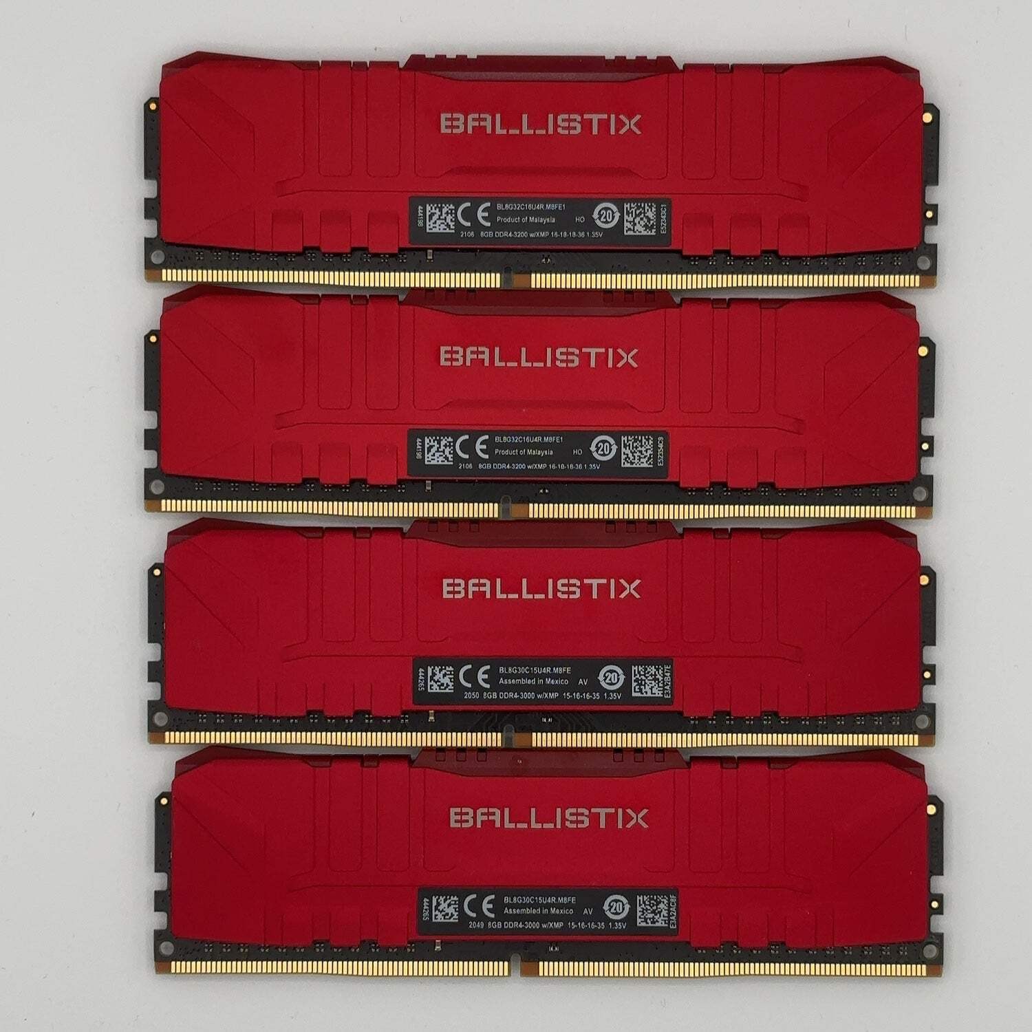 Crucial Ballistix 32GB (4x8GB) Gaming RAM DDR4 3000MHz BL8G32C16U4RM8FE1