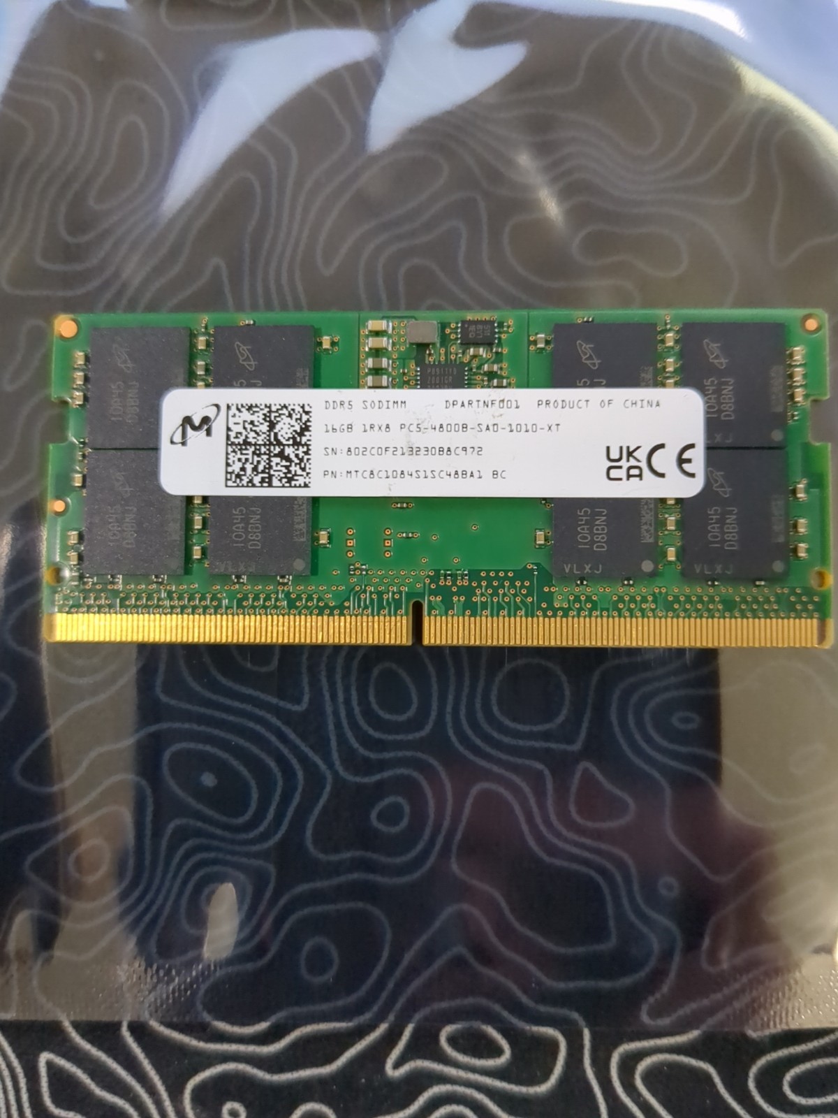 Micron 16GB DDR5-4800 PC5-38400 1Rx8 SODIMM MTC8C1084S1SC48BA1 BC DPARTNF001