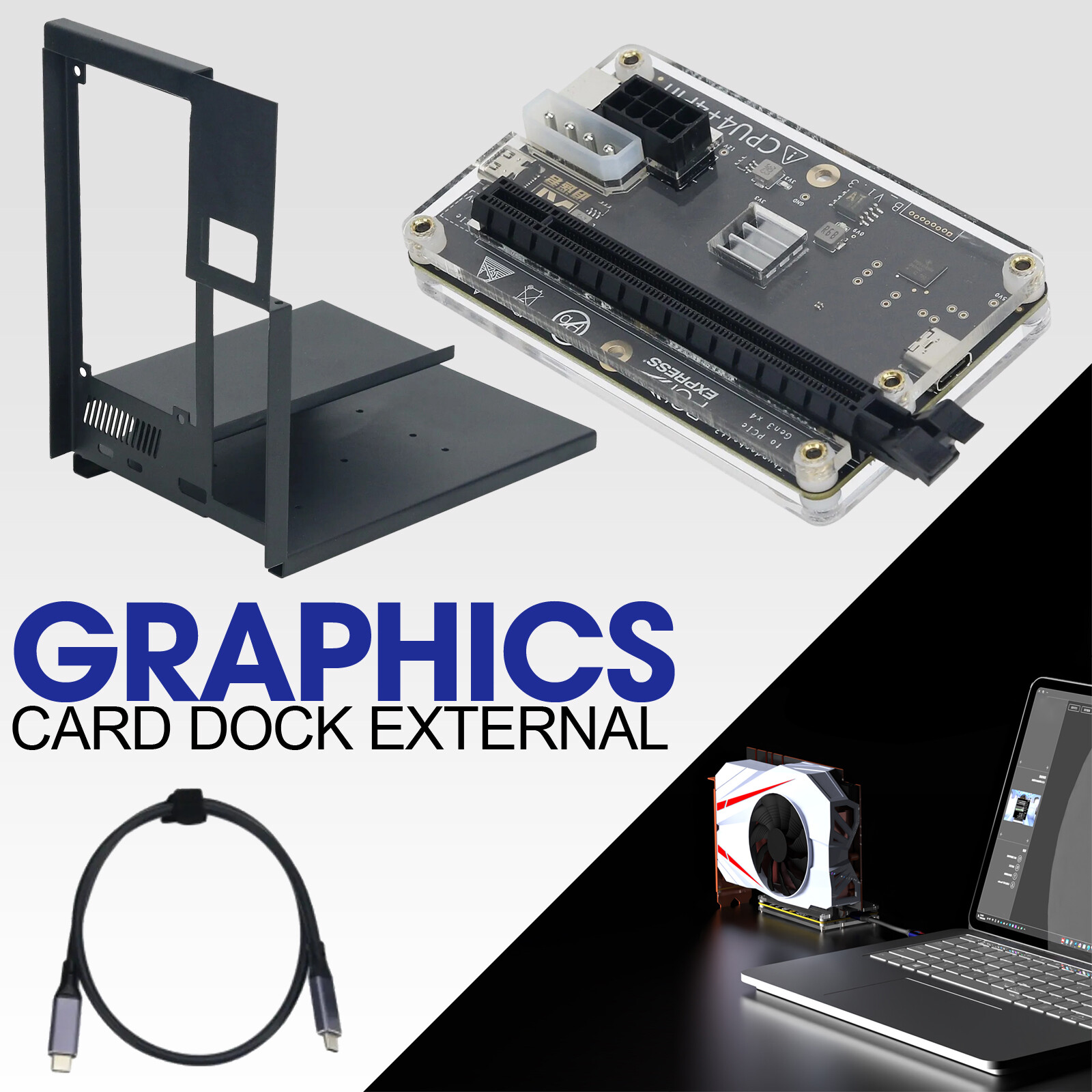 External Graphics Card Dock External GPU Dock + USB4 Cable for Thunderbolt 4/3