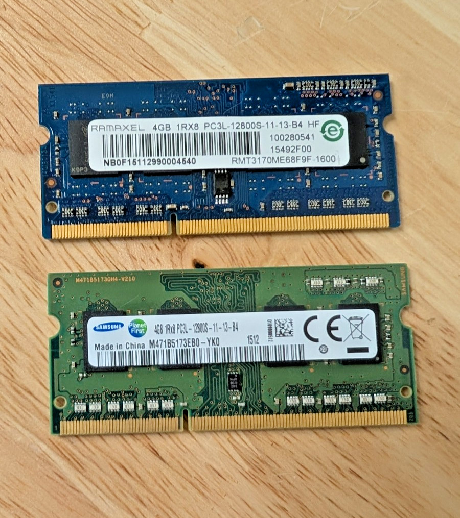 8GB Laptop Memory (2x 4GB) PC3L-12800 DDR3-1600 MHz Non ECC 204PIN SODIMM RAM