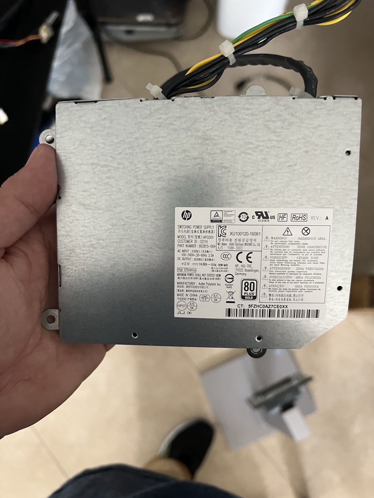 HP EliteOne 800 180W Power Supply APG001 DPS-180AB-28 902815-004 912972-001