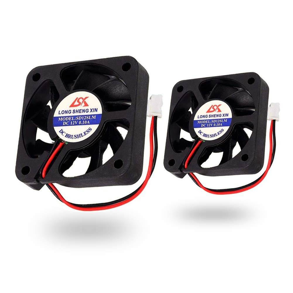 Icstation 2 PCS Brushless DC Cooling Fan 50mm x 50mm x 10mm, 5010 12V 2 Pin 0…
