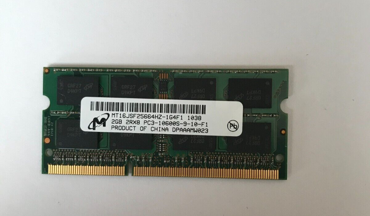 Micron 2GB 2Rx8 DDR3 PC3-10600S Laptop Memory MT16JSF25664HZ-1G4F1