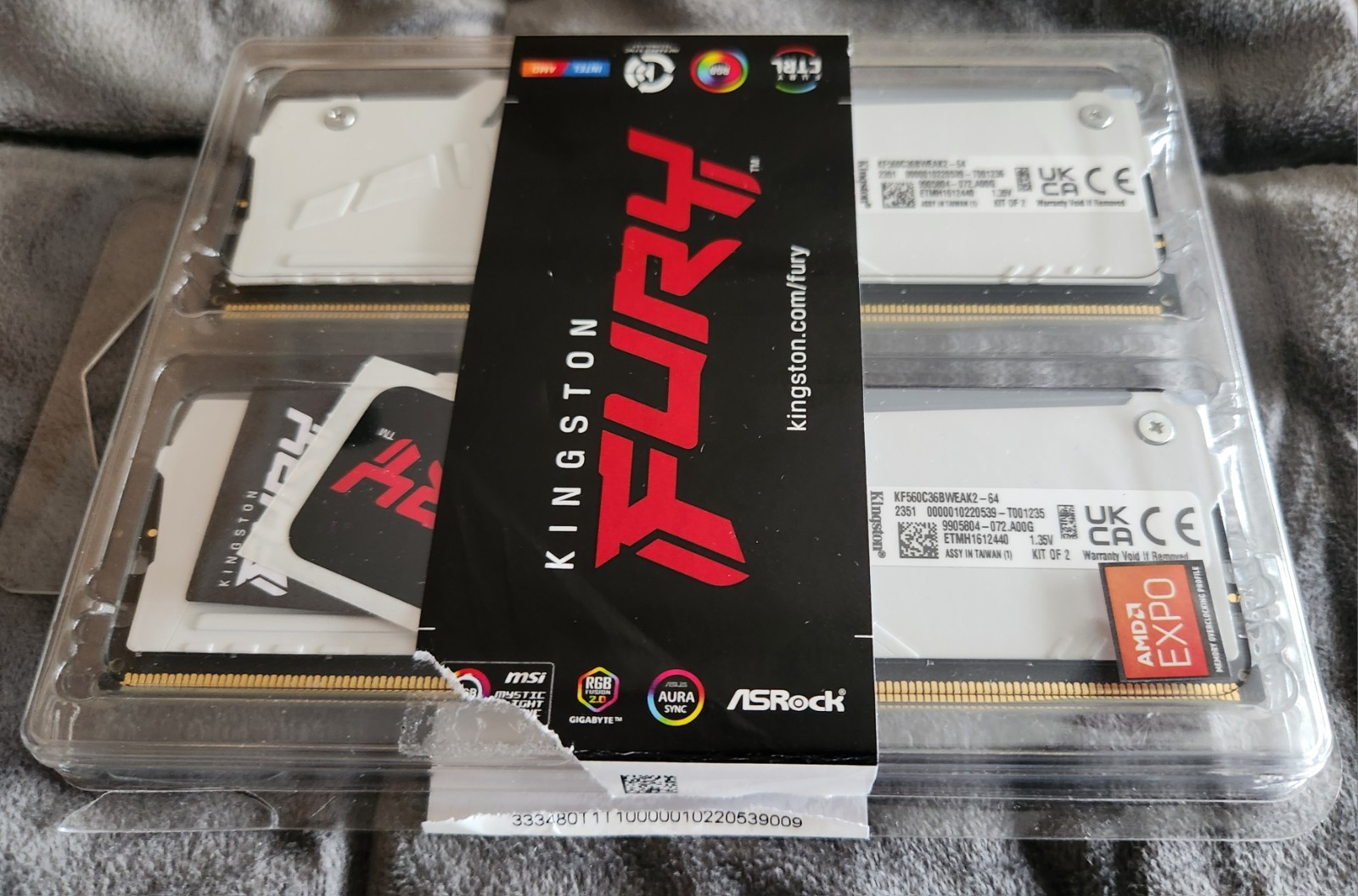 Kingston Fury Beast DDR5 RAM 6000mt/S 2x32GB RGB KF560C36BBEAK2-64