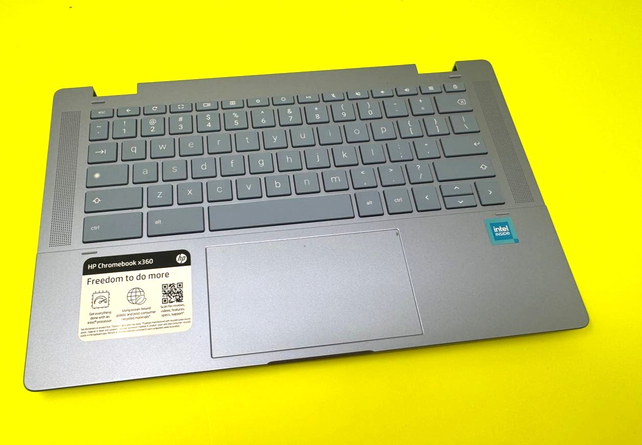 HP Chromebook x360 14b-cd0130WM PALMREST TOUCHPAD KEYBOARD N85853-001 SKY BLUE