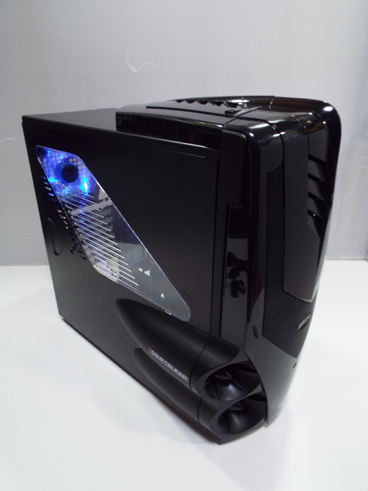 AeroCool ATX Mid Tower Cases Syclone II-Bk Black Blue with LED fan