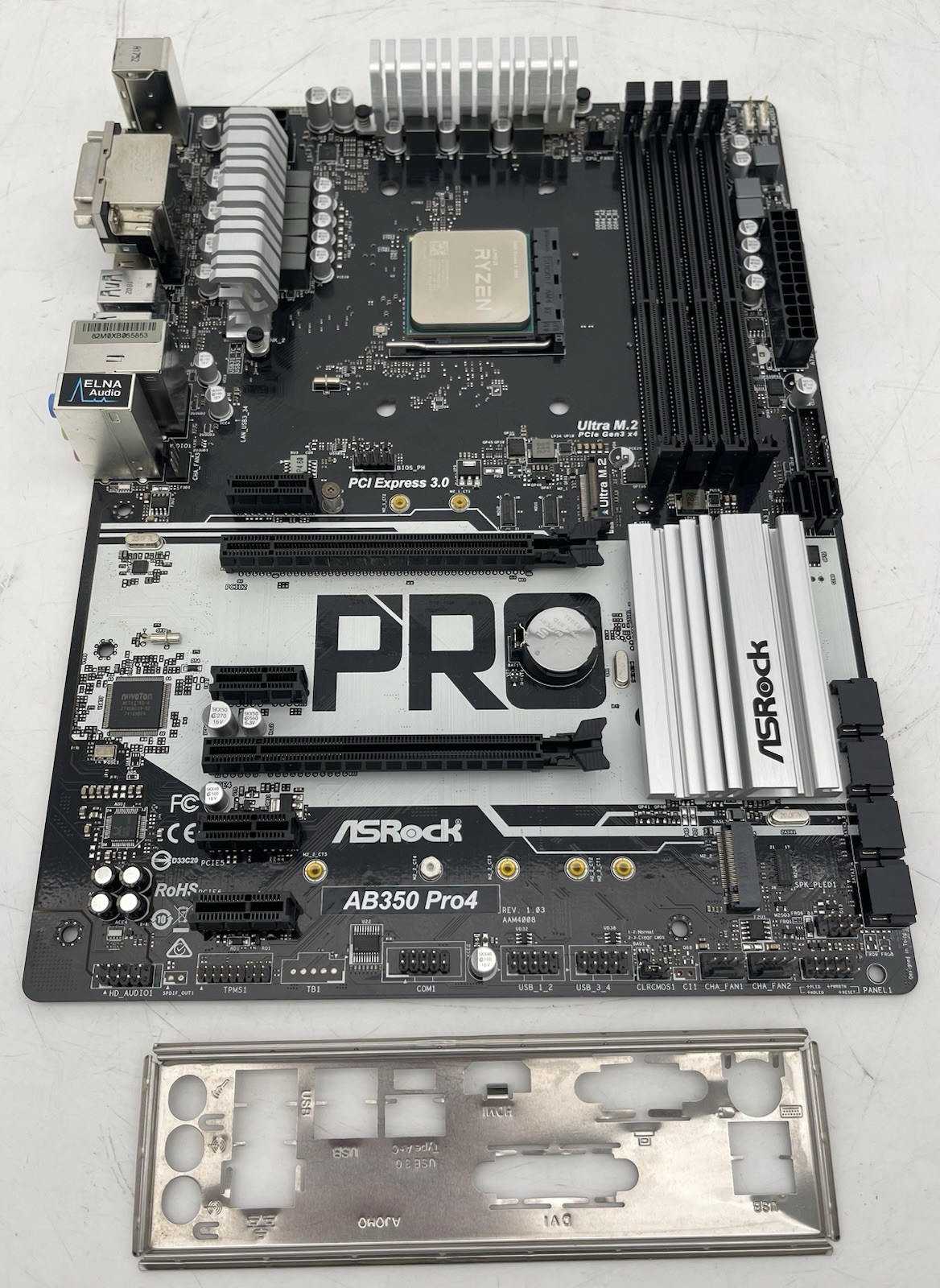 ASRock AB350 Pro4 Motherboard w/ AMD Ryzen 5 1600 YD1600BBM6IAE 3.2GHz CPU & IO