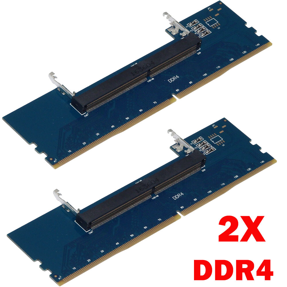 2Pcs Laptop DDR4 RAM to Desktop Adapter Card Memory Tester SO DIMM to DDR4 NEW