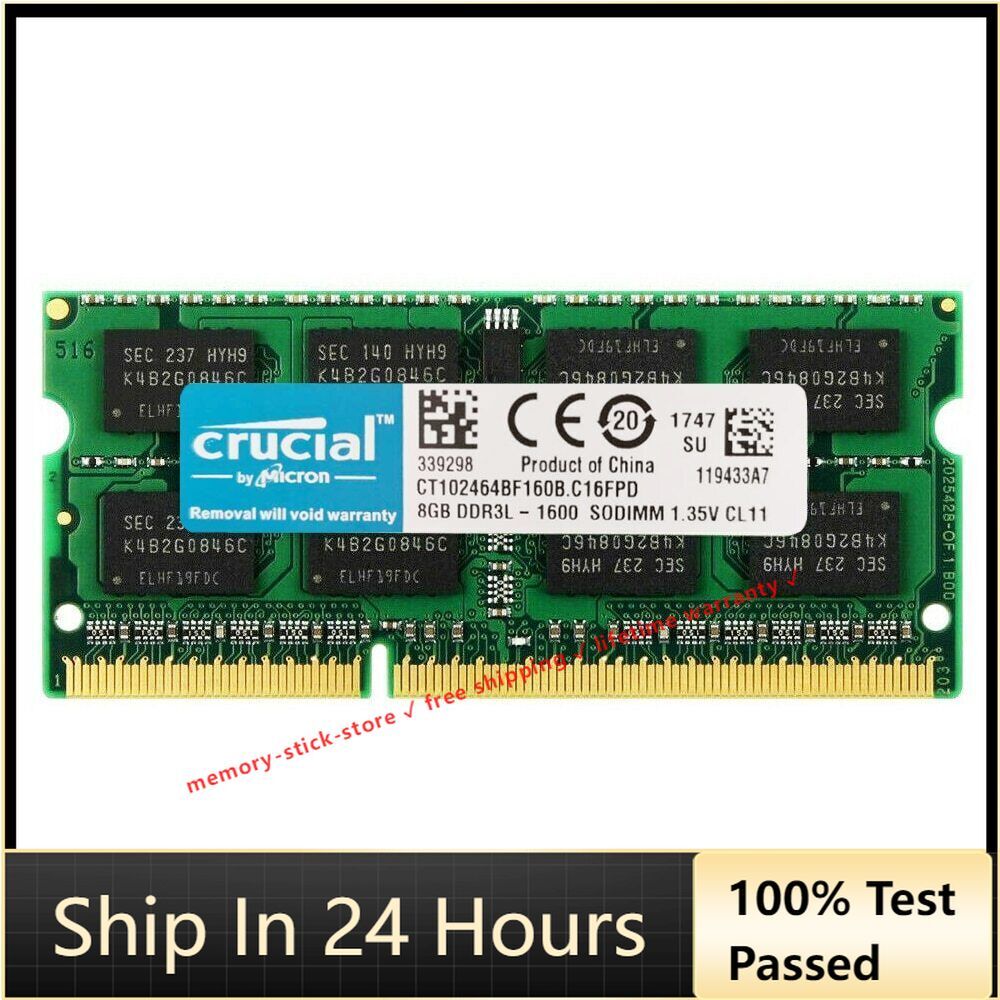 Crucial DDR3L 4GB 8GB 1333 1600Mhz 1.35V 204PIN Memory Latpop MemoryRAM SODIMM