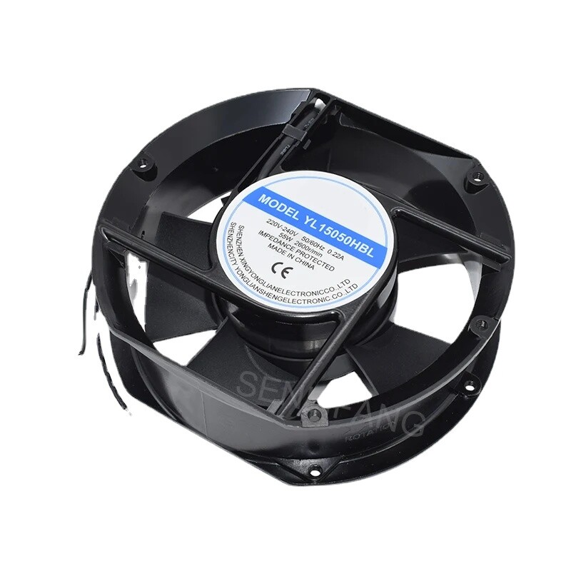 YL15050HBL AC 220V-240V 0.22A 55W 2600RPM 50/60HZ 2 Wires 172*150*51mm Fan