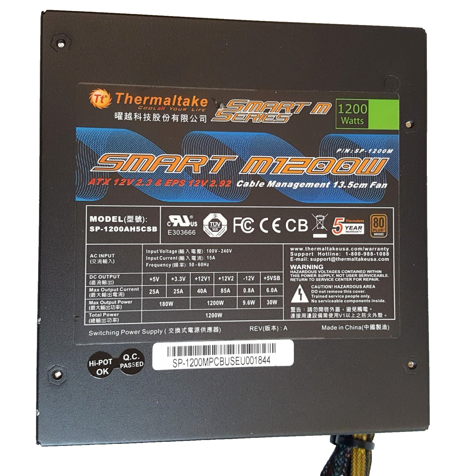 Thermaltake SP-1200M Smart M Series Power Supply 1200w SP-1200AH5CSB m1200w