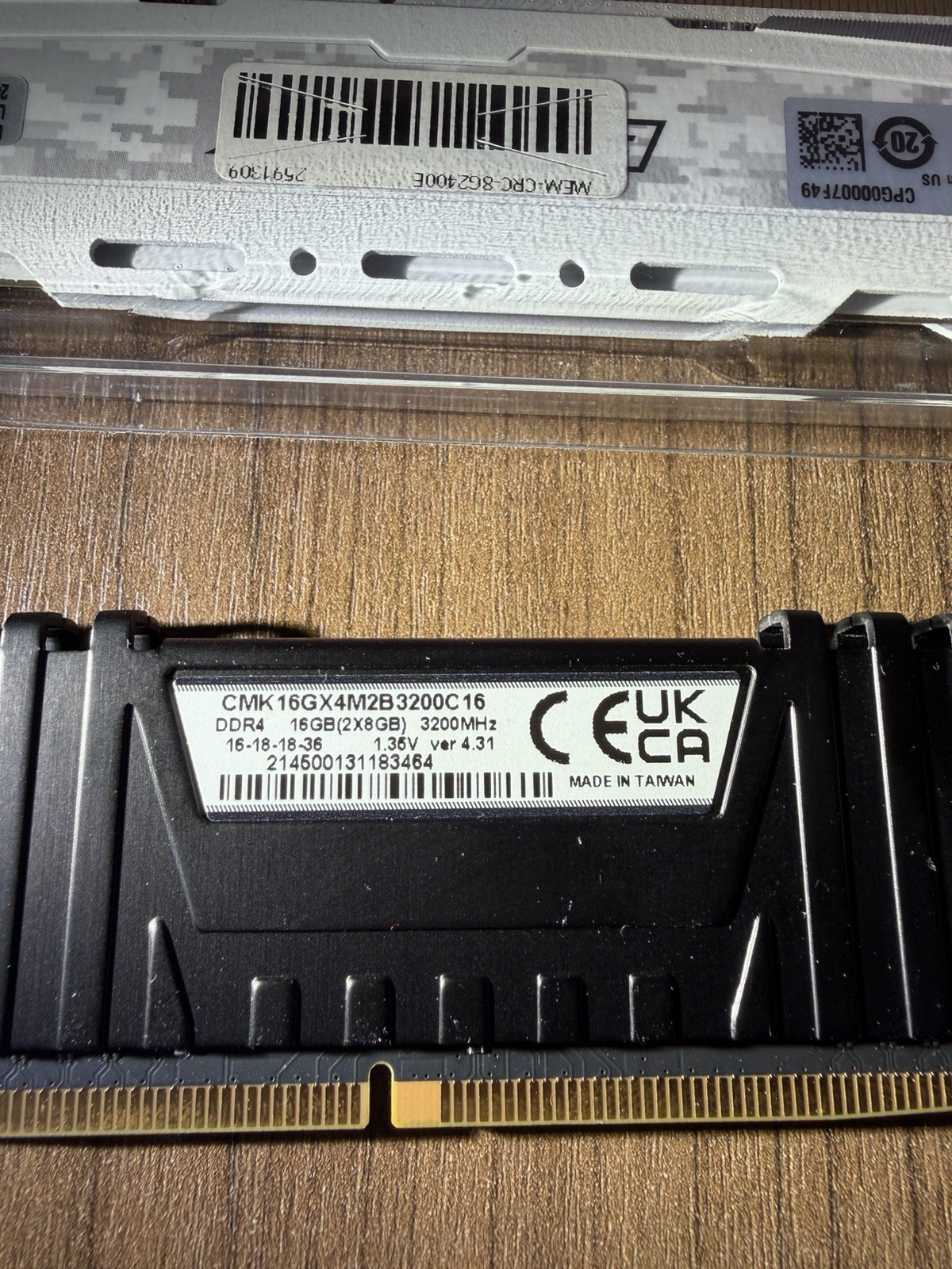 DDR4 RAM Memory 8x8gb (Vengeance@3200 and 3600, Ballistix@2400, G.Skill@3200)