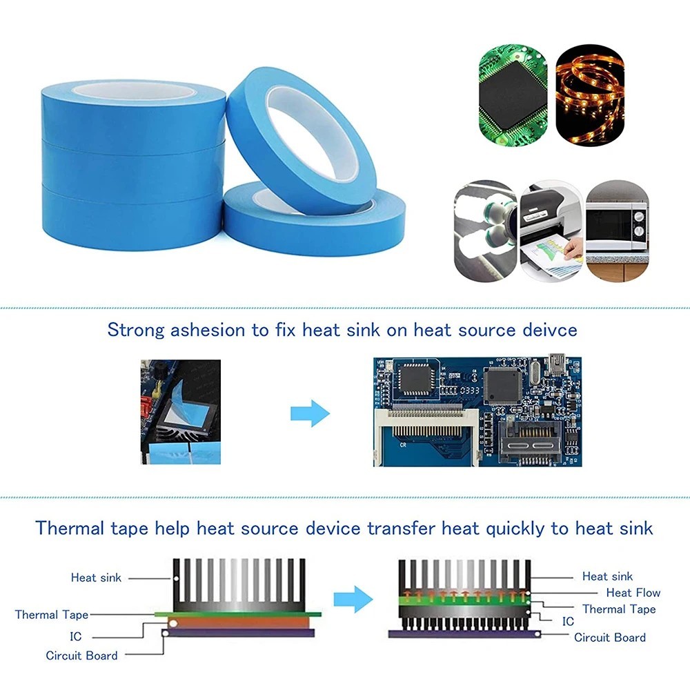 10 M Double-Sided Thermal Adhesive Tape 20mm x 0.2mm Heat Sink CPU GPU LED