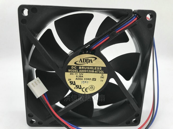 ADDA AD0912UB-A73GL 12V 0.39A 9CM 9025 90mm 3-wire chassis cooling fan 3pin