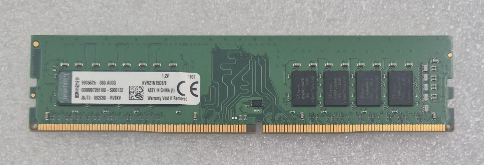 Kingston 8GB PC4-17000 KVR21N15D8/8 9905625.030.A00G BSMH1621619 Memory RAM