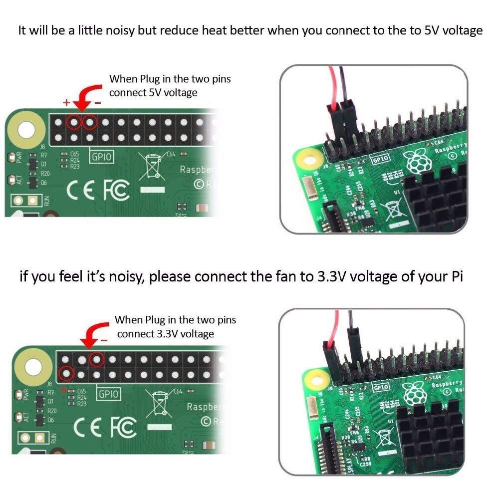 Raspberry Pi Fan, 2pc Cooling Fan -Separating Interface, 3.3V/5V