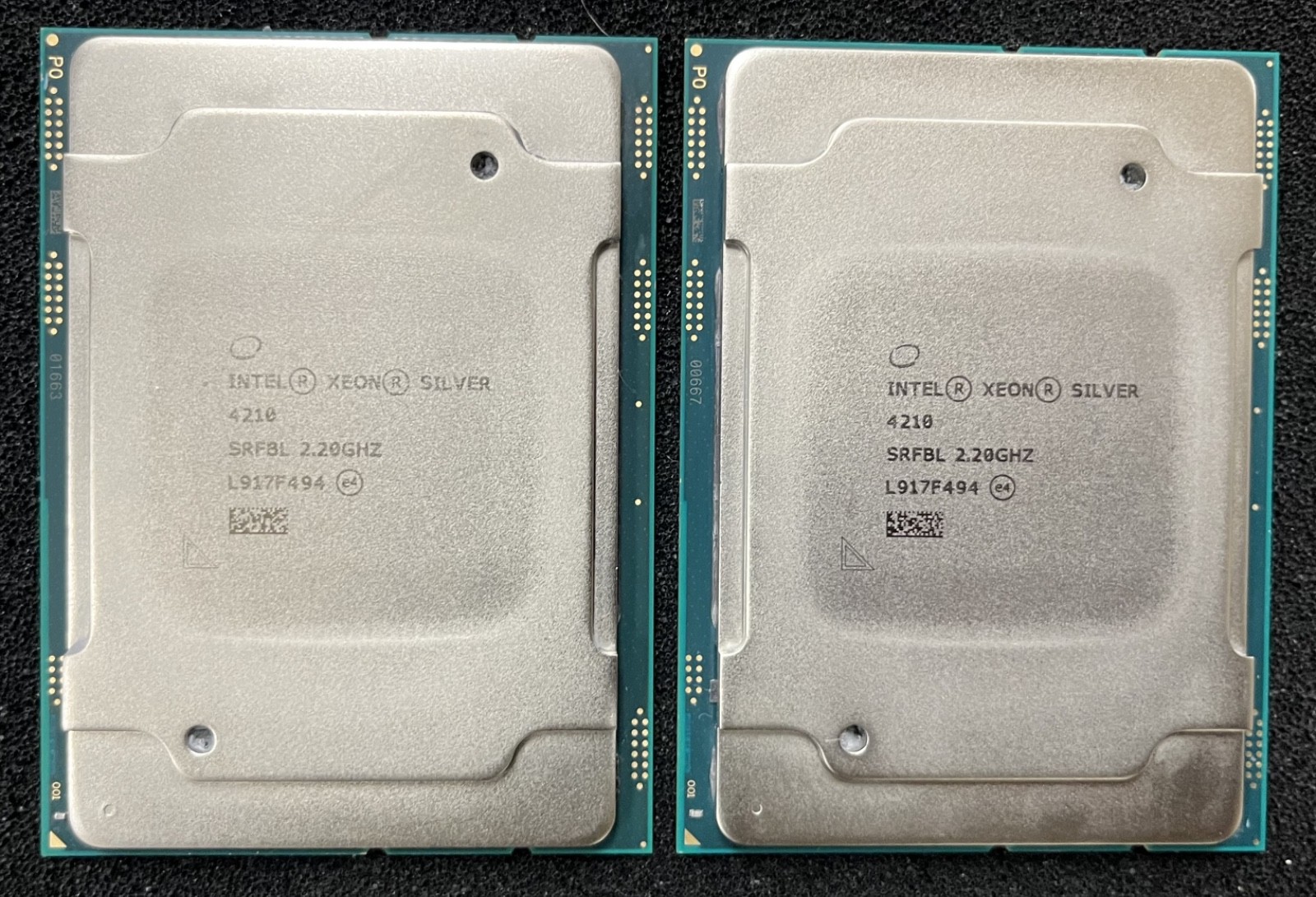Lot of (2) SRFBL Intel Xeon Silver 4210 10-Core 2.20GHz 13.75MB L3 Cache CPU’s