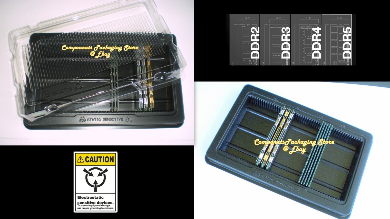 2 – Memory RAM Sticks Tray Case for PC Server DDR DIMMs – New Fits 100 Modules