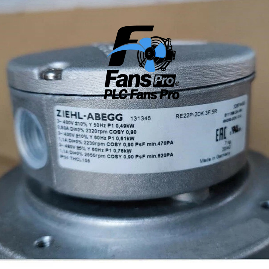 1PCS New ZIEHL-ABEGG RE22P-2DK.3F.5R Cooling Fan RE22P-2DK.3F.5R Fast Ship