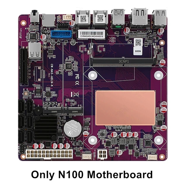 12th Gen i3-N305 N100 2*Intel i226-V 2.5G NAS Motherboard 6-Bay 6*SATA3.0