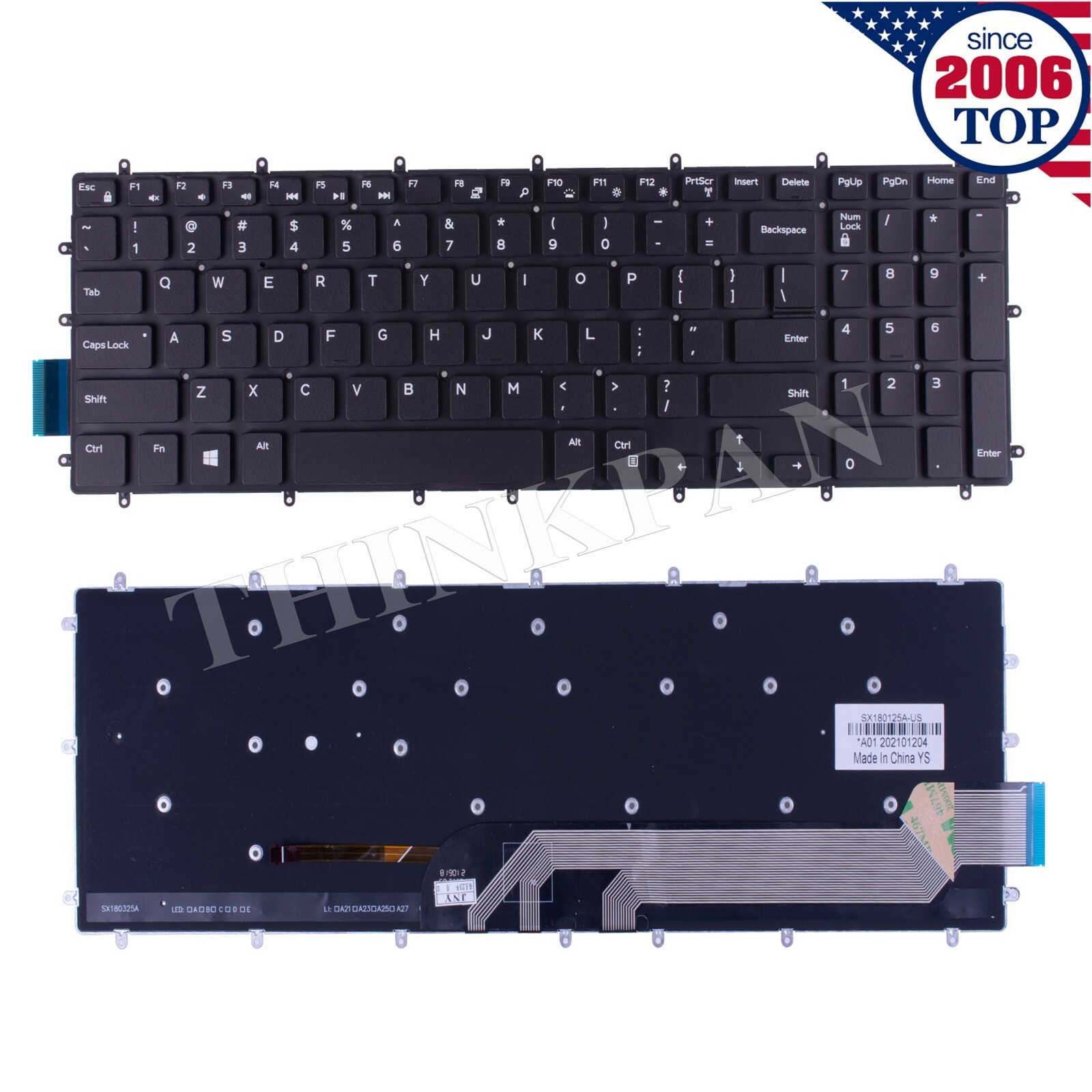 New Backlit Keyboard for Dell Insprion G3 15 3579 3779 G5 15 5587 G7 15 7588 US