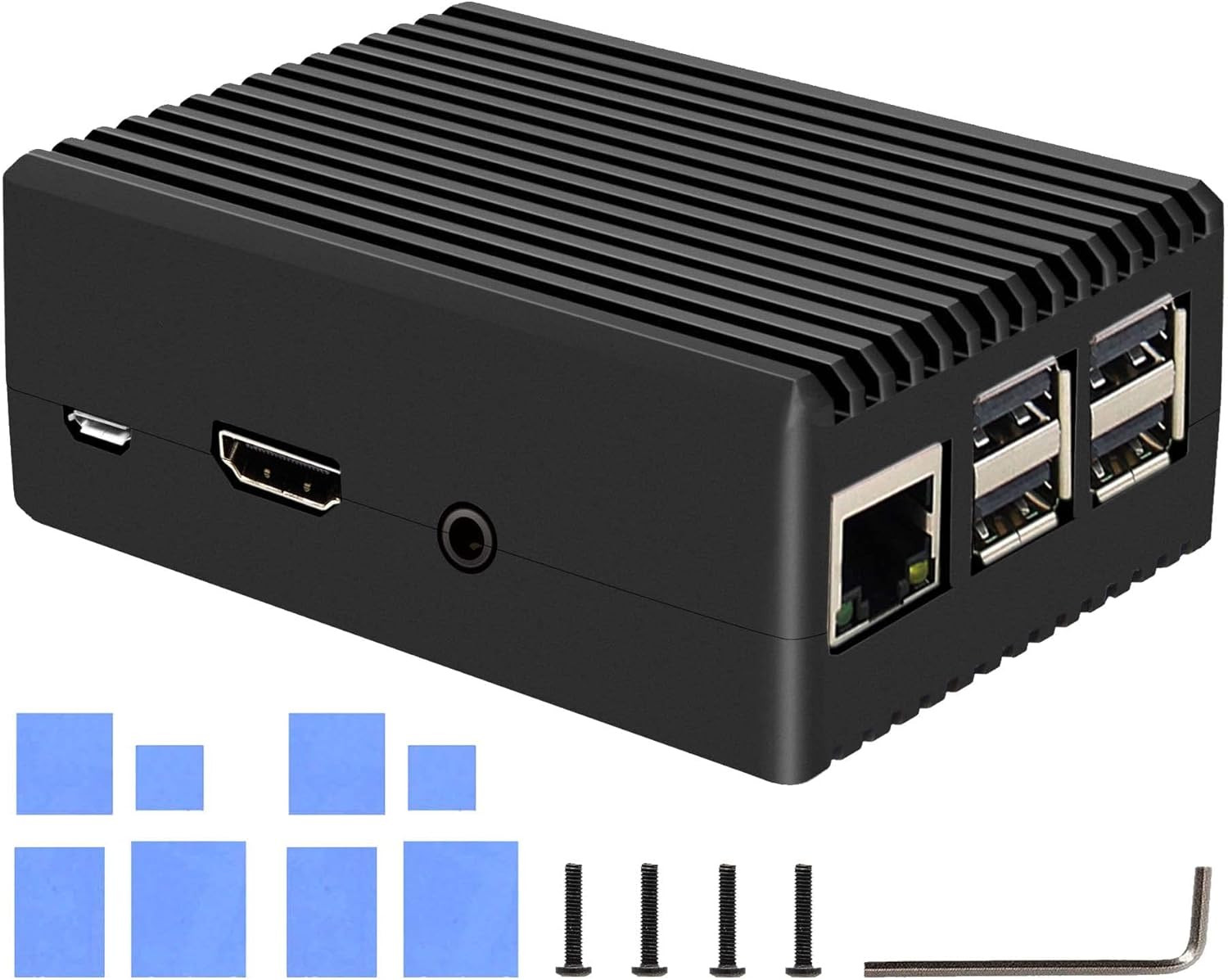 for Raspberry Pi 3 B+ Case, Aluminum Alloy Heavy Duty Passive Cooling Metal Case