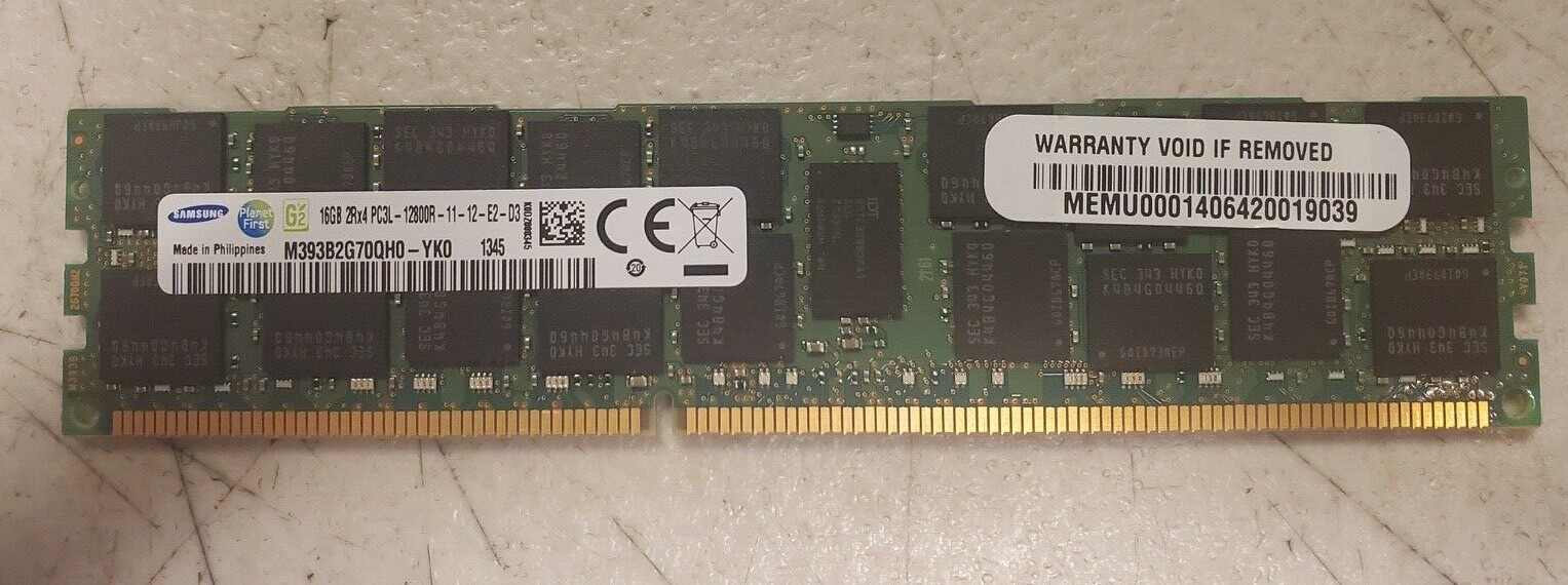 Used Samsung (M393B2G70QH0-YK0) – 16GB 2Rx4 PC3L-12800R – 11 – 12 – E2 – D3