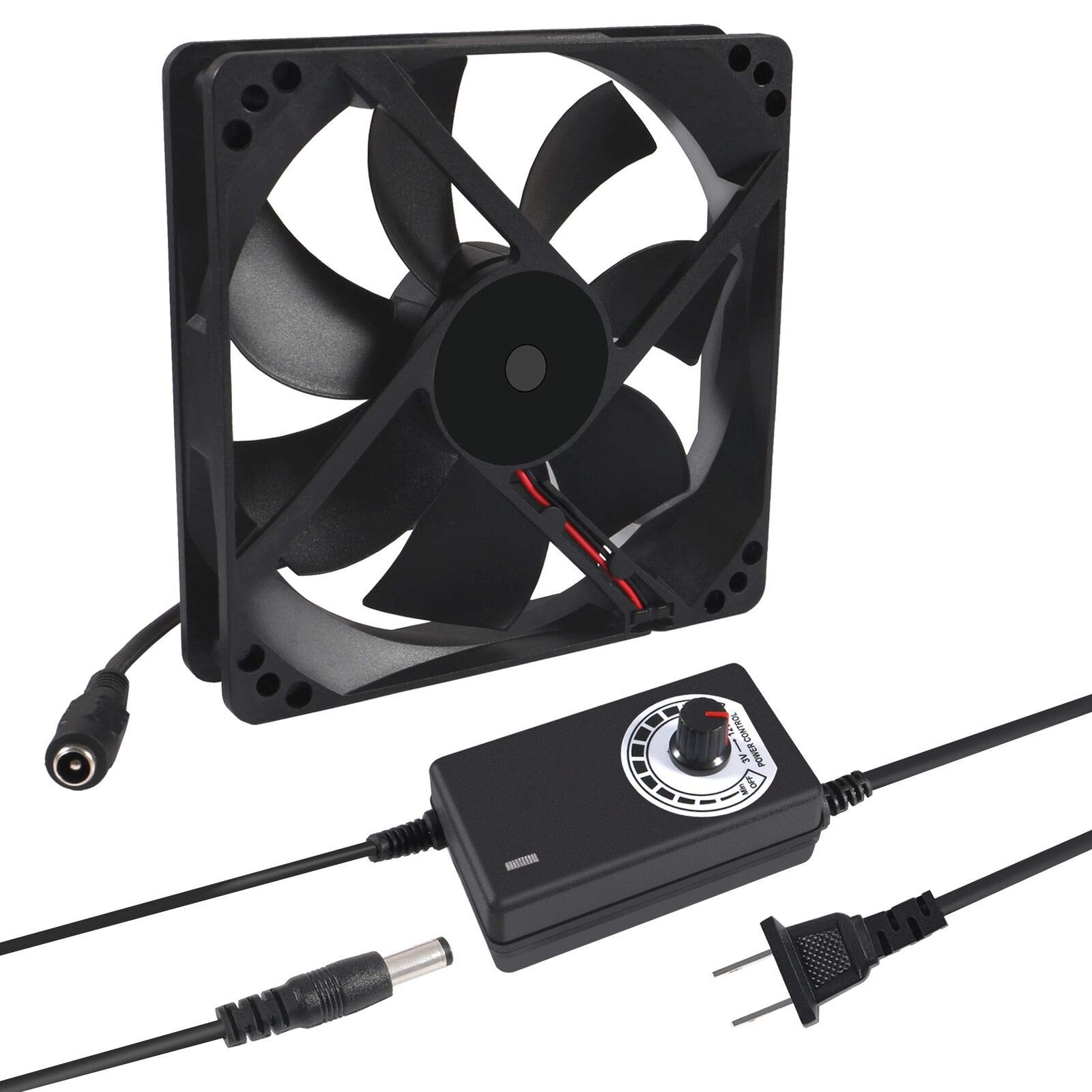 120mm Computer Fan with AC Plug Fan 120V 110V 220V 240V Multi Speed PC Cabinet